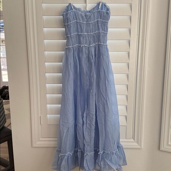 Selfie Leslie Maidens Tie Accent Maxi Dress Cloud Blue XS NWT - Picture 7 of 8